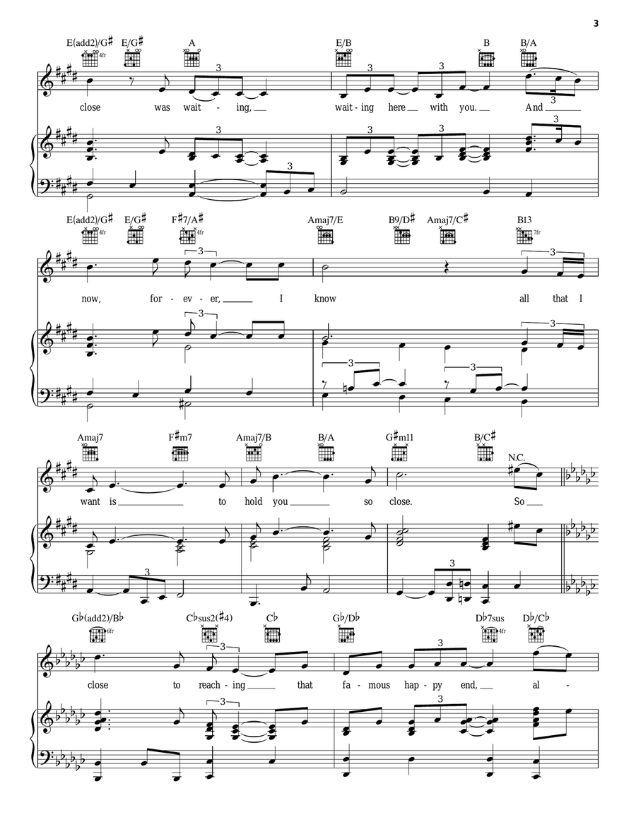 So Close (from Enchanted) Piano, Vocal, Guitar scores gallery preview page 3