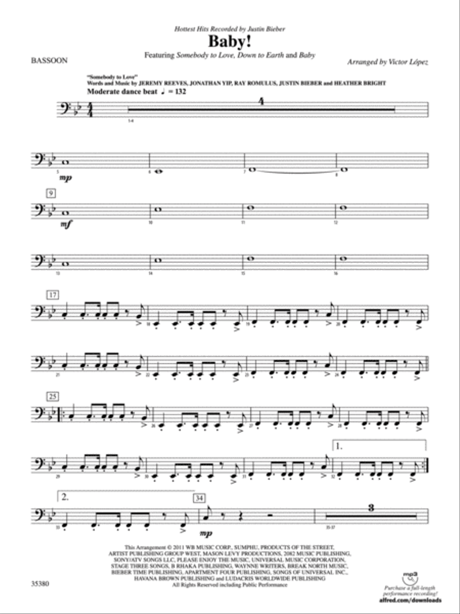 Baby!: Bassoon Baby!: Bassoon Concert Band scores gallery preview page 1
