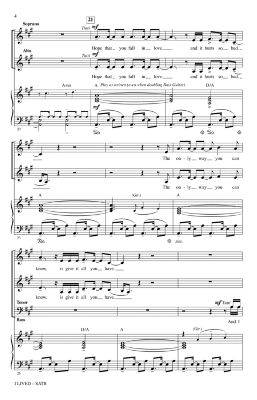 I Lived (arr. Jacob Narverud) 4-Part scores gallery preview page 3