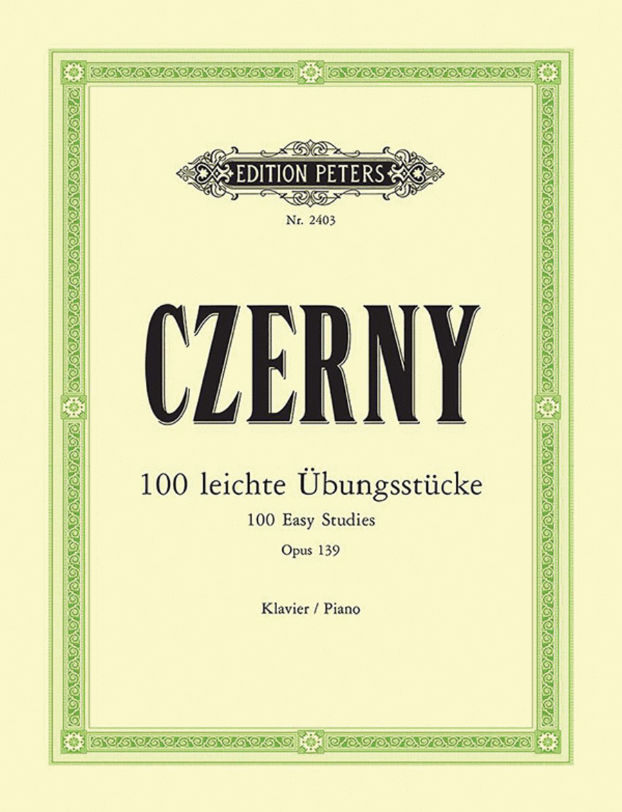100 Easy Studies Op. 139 for Piano Piano Method scores gallery preview page 1