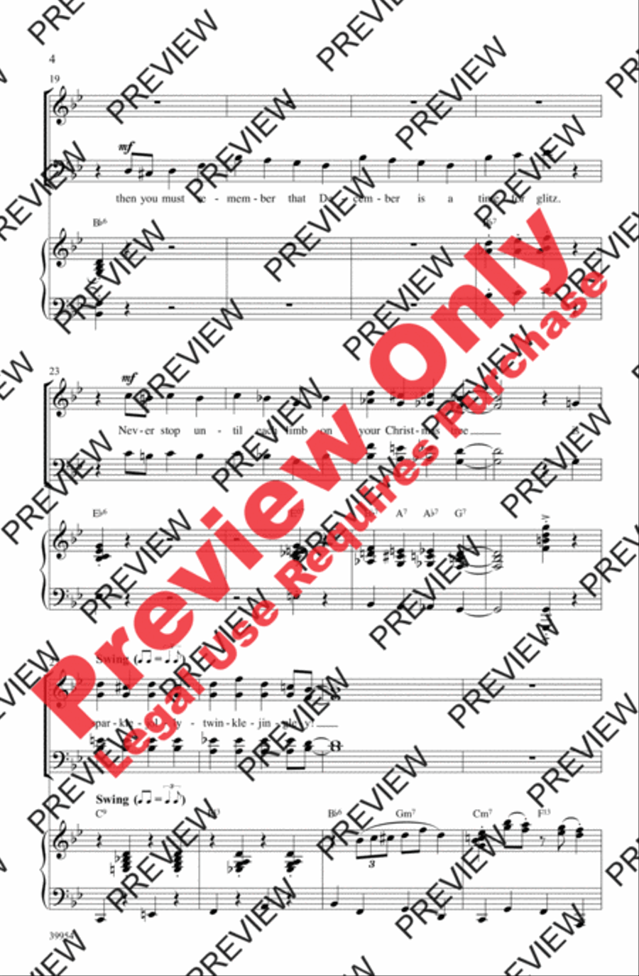 Elf: A Medley from the Broadway Musical 4-Part scores gallery preview page 4