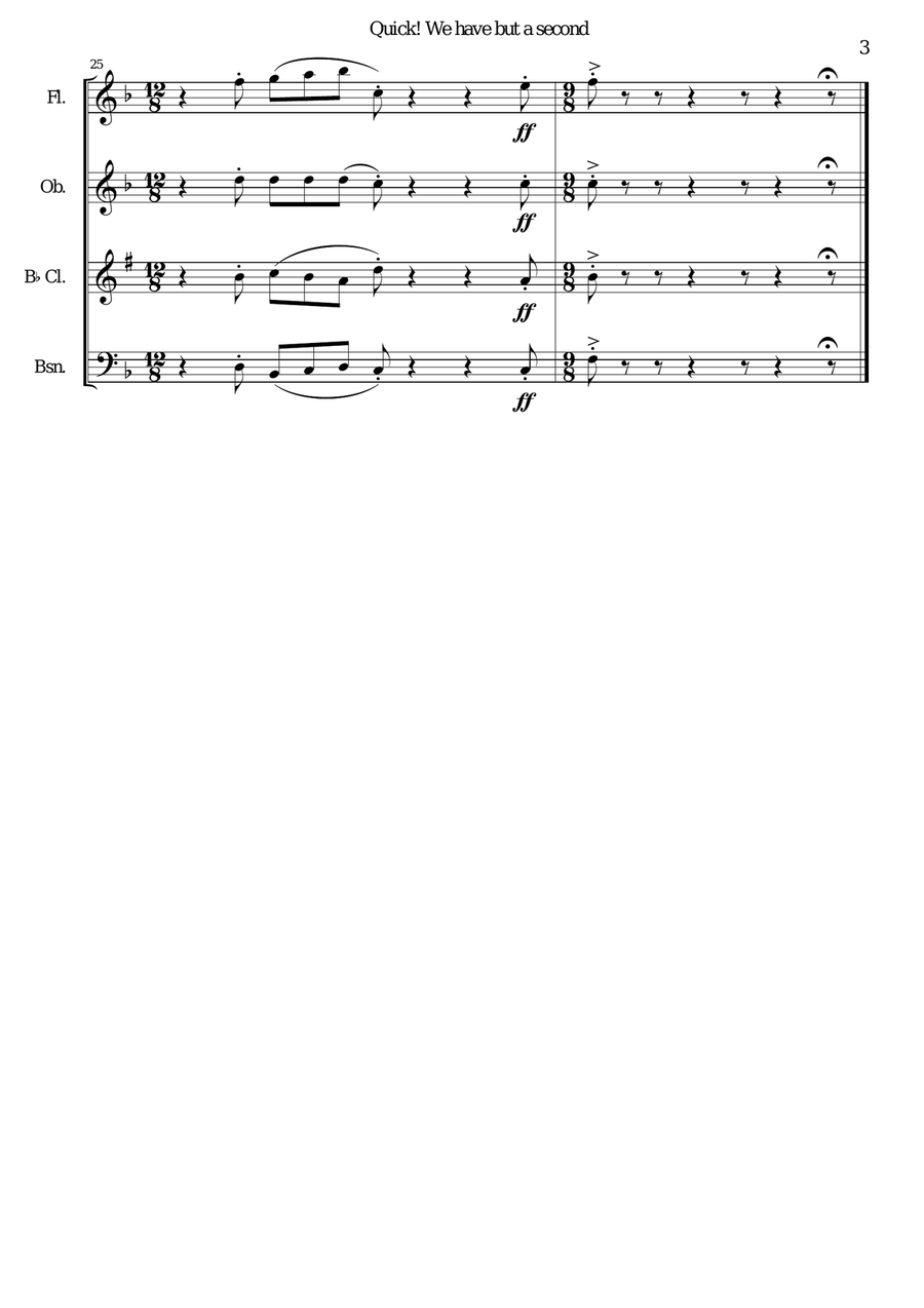Quick we have but a second for woodwind quartet Woodwind Quartet scores gallery preview page 3