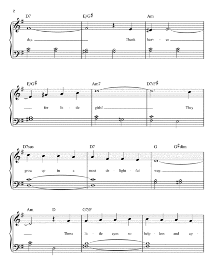 Thank Heaven For Little Girls Easy Piano scores gallery preview page 2