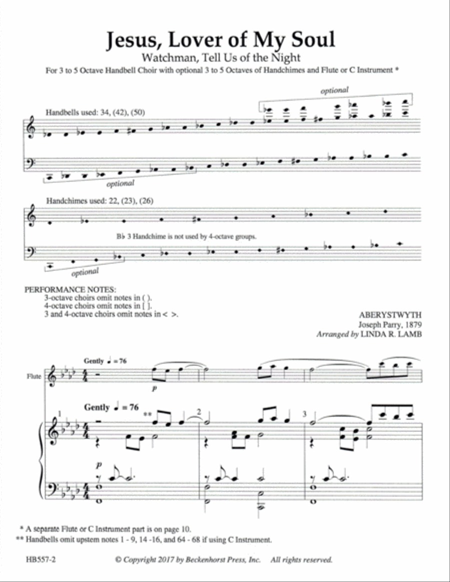 Jesus, Lover of My Soul - Lamb 5-Octaves scores gallery preview page 2