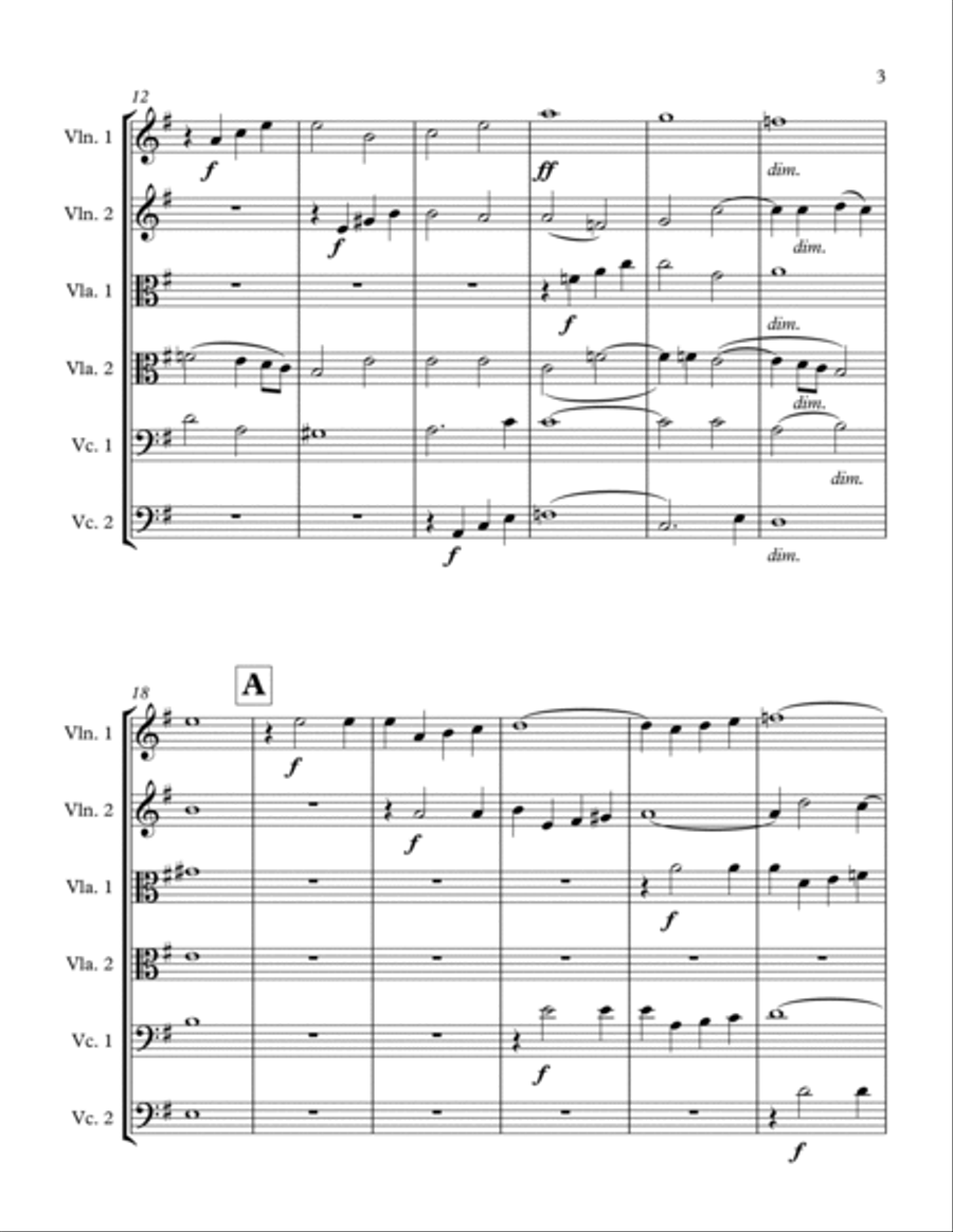 Abendlied for String Sextet String Orchestra scores gallery preview page 3