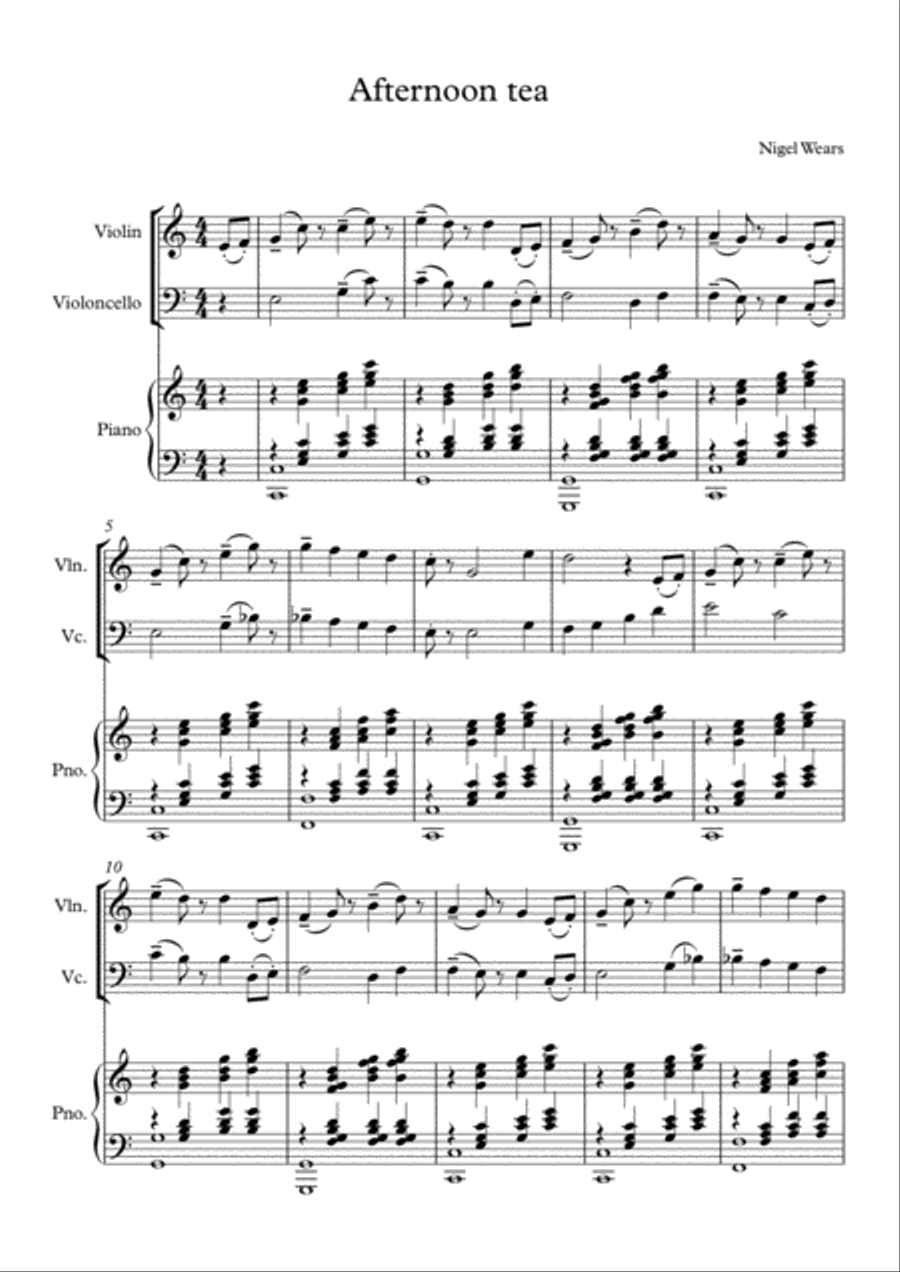 Afternoon Tea Piano Trio scores gallery preview page 1
