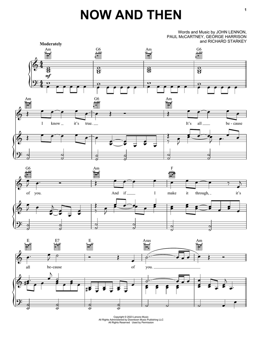 Piano, Vocal, Guitar sheet music