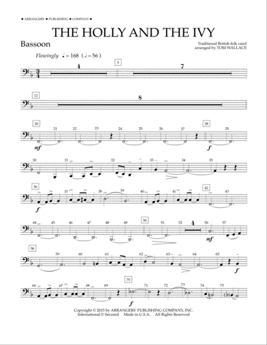 The Holly and the Ivy - Bassoon Concert Band scores gallery preview page 1