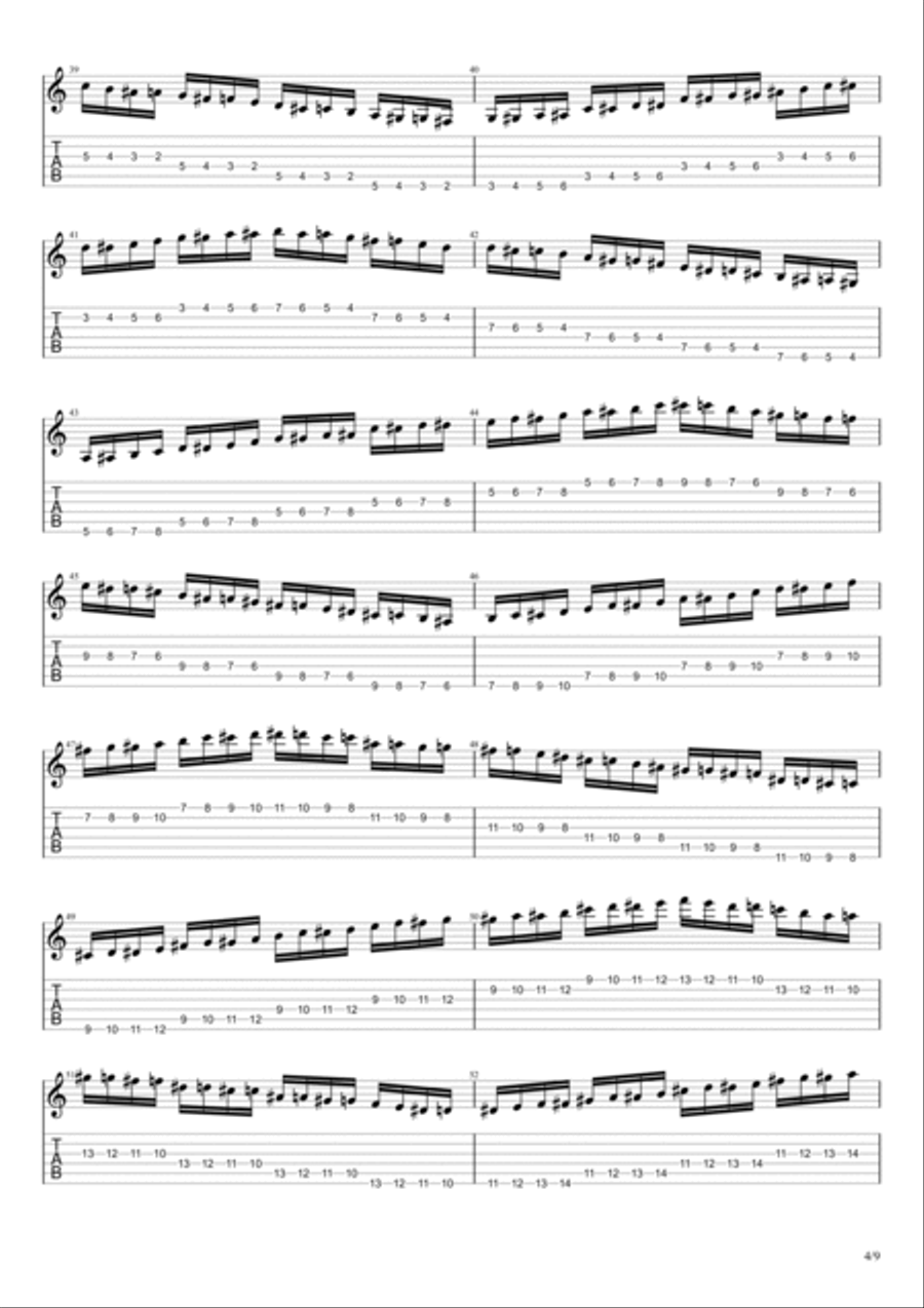 Guitar Chromatic Warmup Exercise [Basic] Electric Guitar scores gallery preview page 4