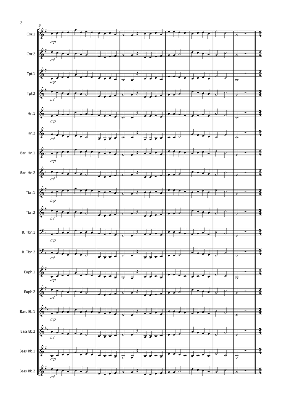 8 Easy Christmas Duets for Mixed Brass Small Ensemble scores gallery preview page 2