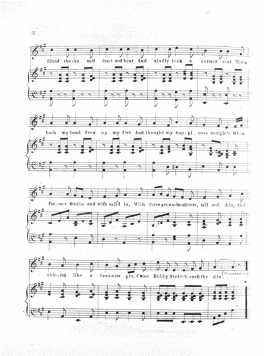 Humorous Songs. Farmer Stubbs Visit To New York City Voice scores gallery preview page 3