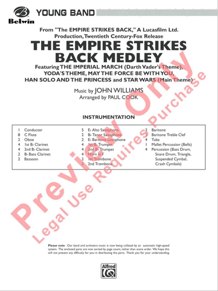 The Empire Strikes Back Medley Concert Band scores gallery preview page 2