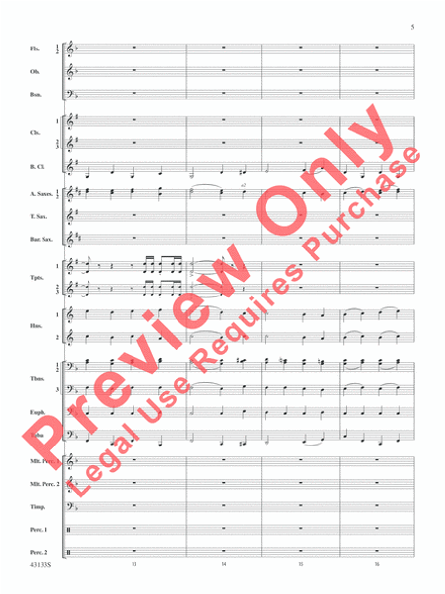 And Heaven and Nature Ring! Concert Band scores gallery preview page 6