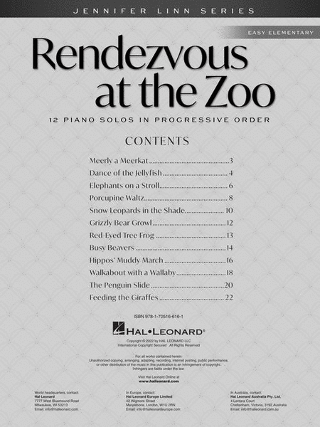 Rendezvous at the Zoo – 12 Piano Solos in Progressive Order