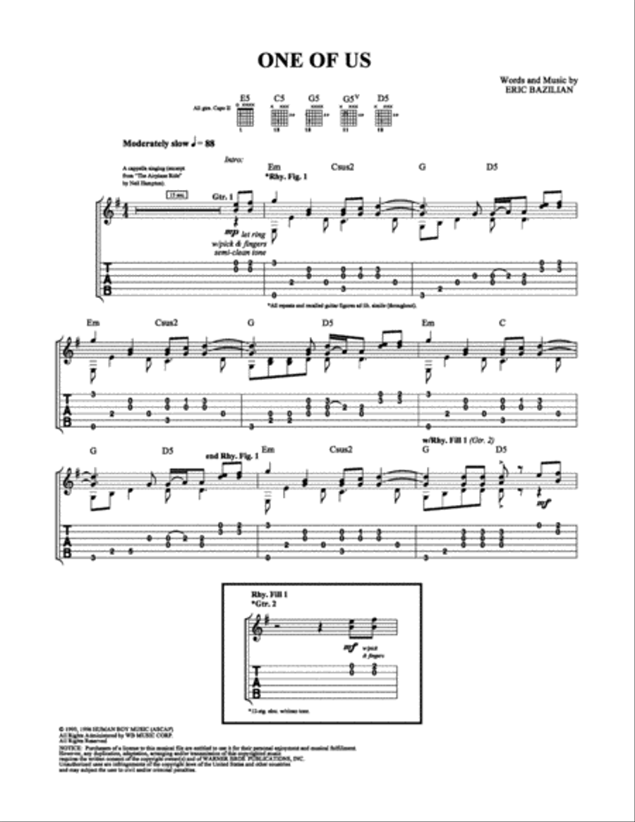 One of Us Electric Guitar scores gallery preview page 1