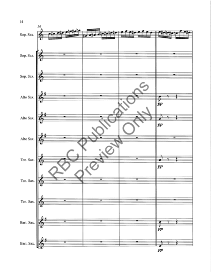 Flight Of The Bumble Bee Saxophone Choir Alto Saxophone scores gallery preview page 17