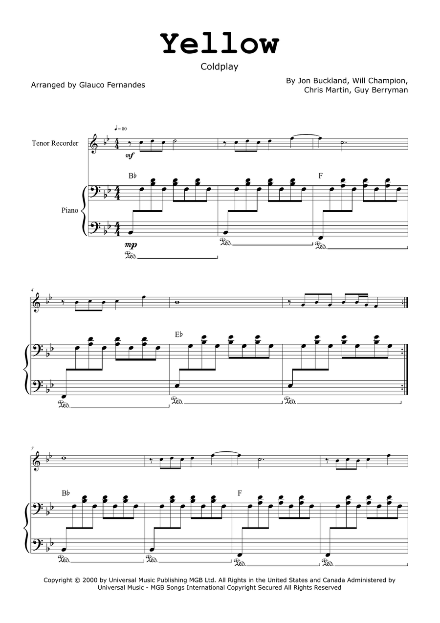 Yellow Chamber Music scores gallery preview page 1