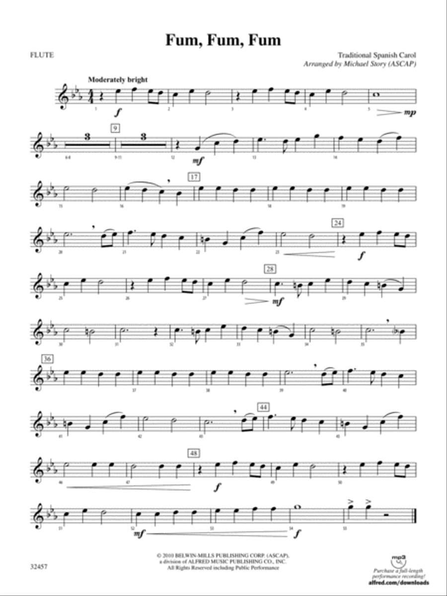 Fum, Fum, Fum: Flute Fum, Fum, Fum: Flute Concert Band scores gallery preview page 1