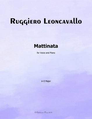 Mattinata,by Leoncavallo,in E Major