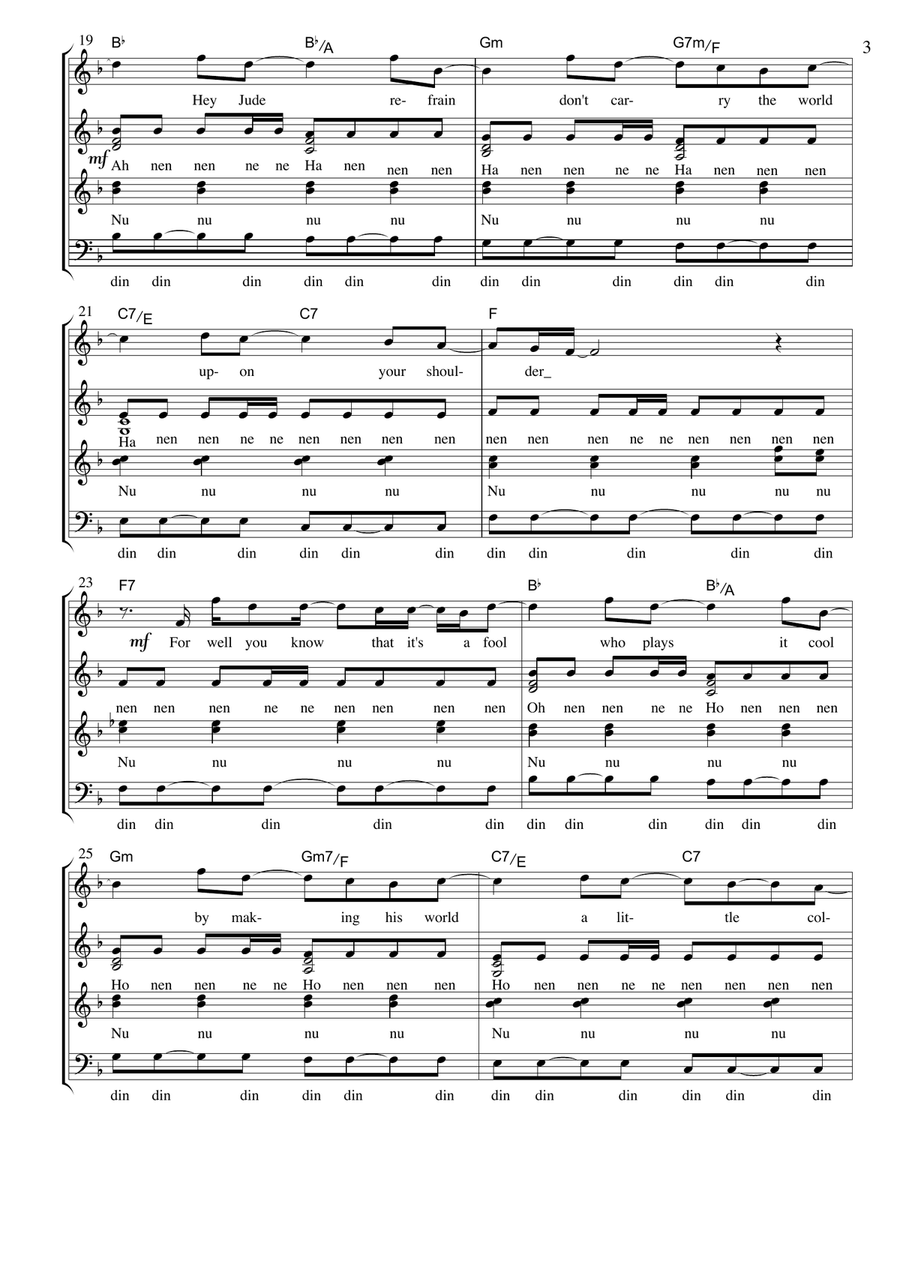 Hey Jude 4-Part scores gallery preview page 3