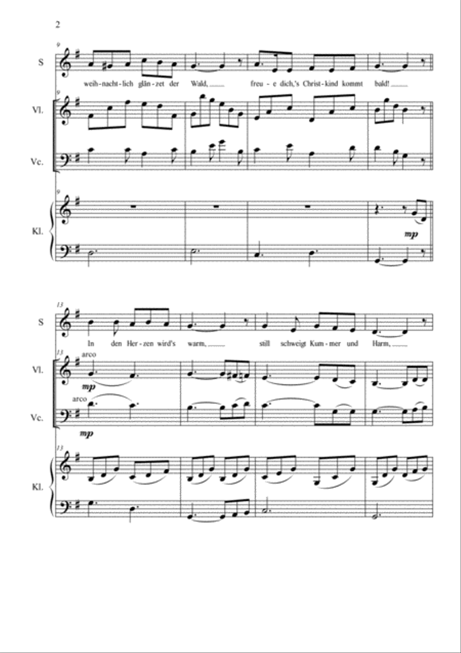 Leise rieselt der Schnee Piano Trio scores gallery preview page 2