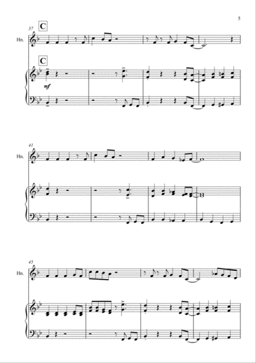 Old Joe Clark - Jazz Arrangement for Horn and Piano Horn scores gallery preview page 5