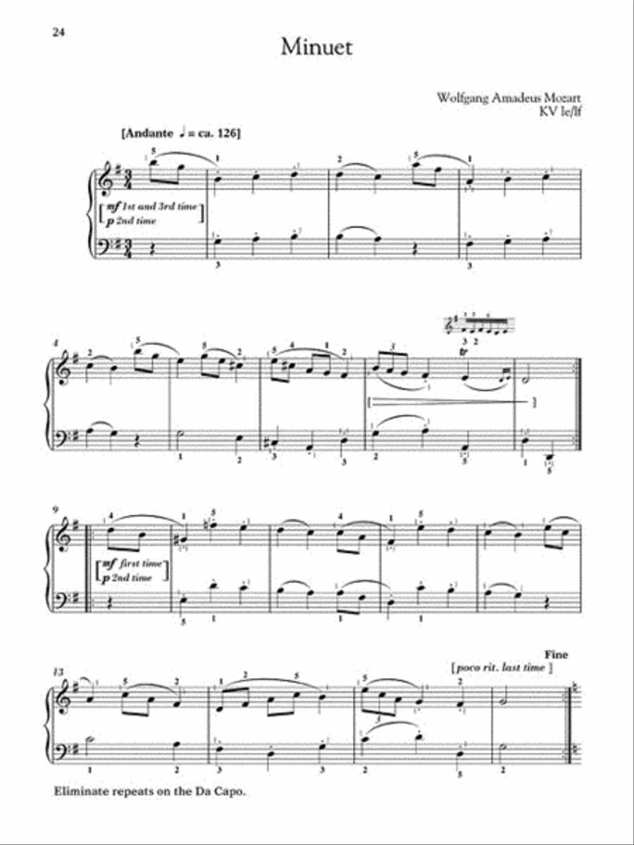 Mozart – 15 Easy Piano Pieces Easy Piano scores gallery preview page 8