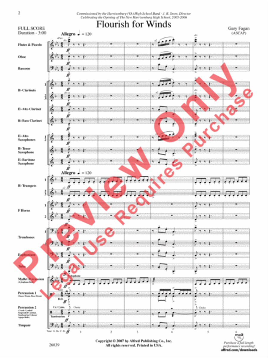 Flourish for Winds Concert Band scores gallery preview page 3