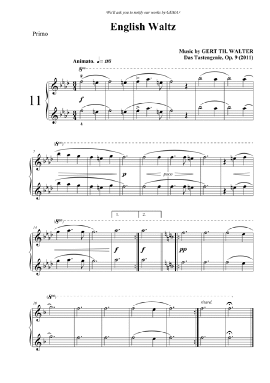 English Waltz English Waltz 1 Piano, 4-Hands scores gallery preview page 2