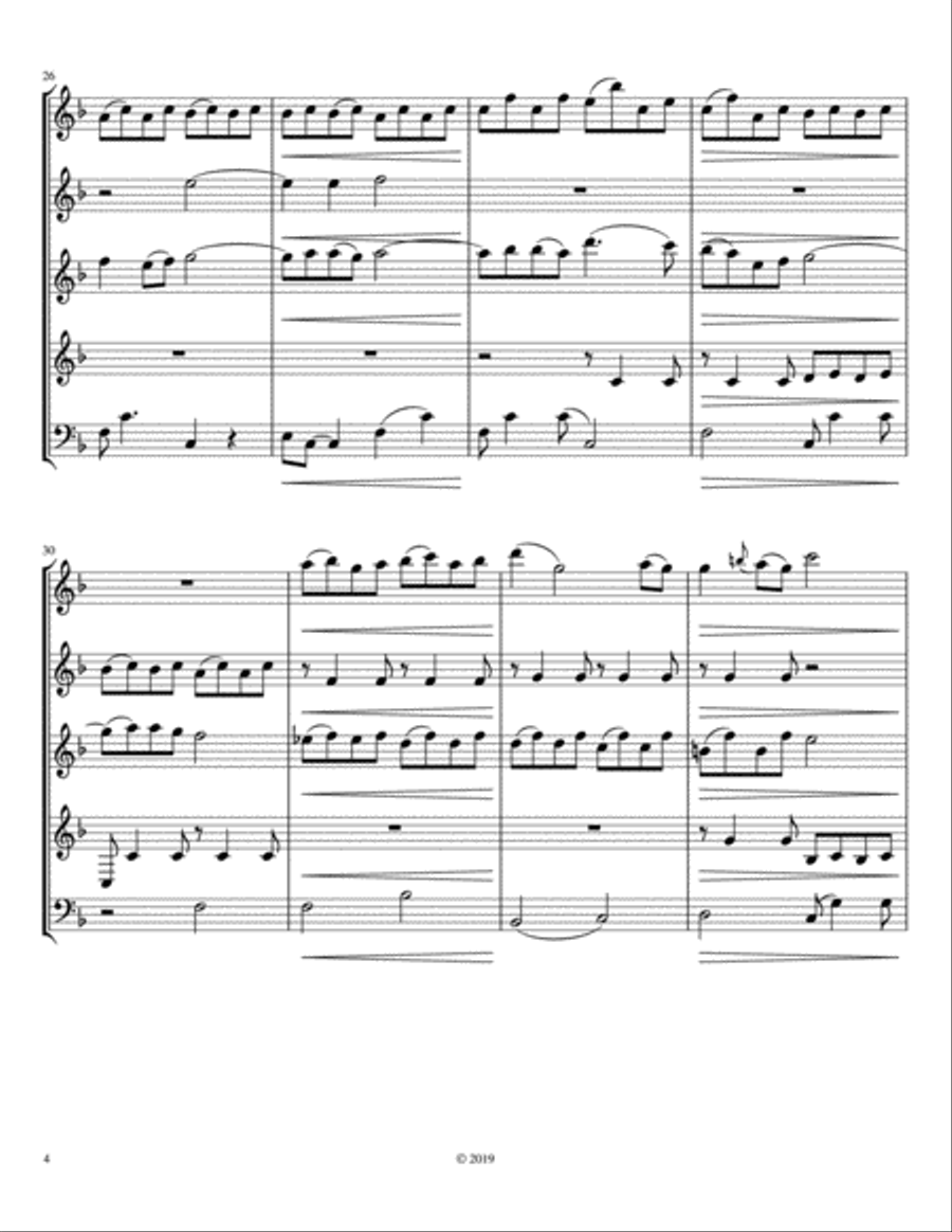 Chopin Cavatine Op. 10 No. 3 Woodwind Quintet scores gallery preview page 4
