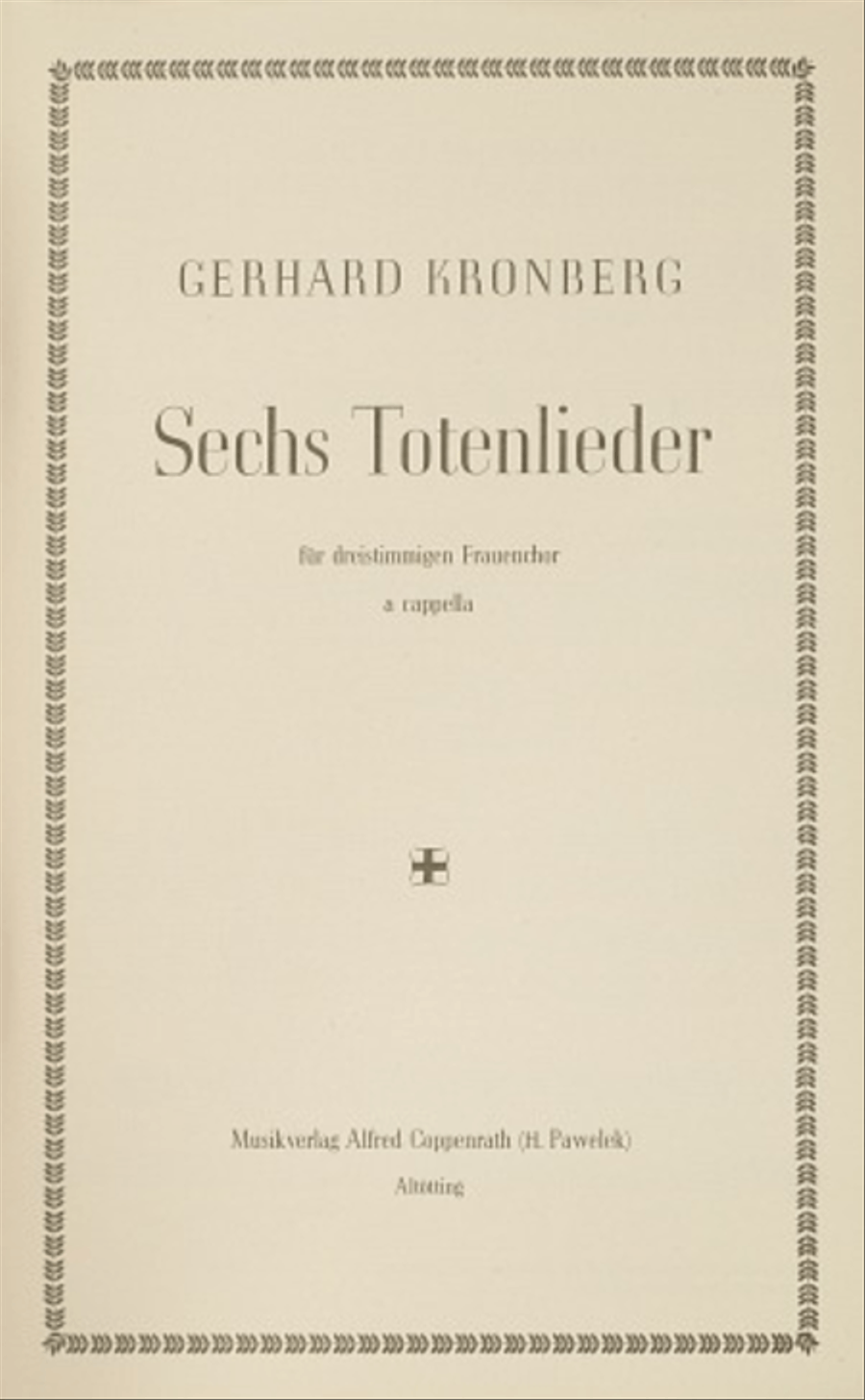 Kronberg: Sechs Totenlieder Score scores gallery preview page 1