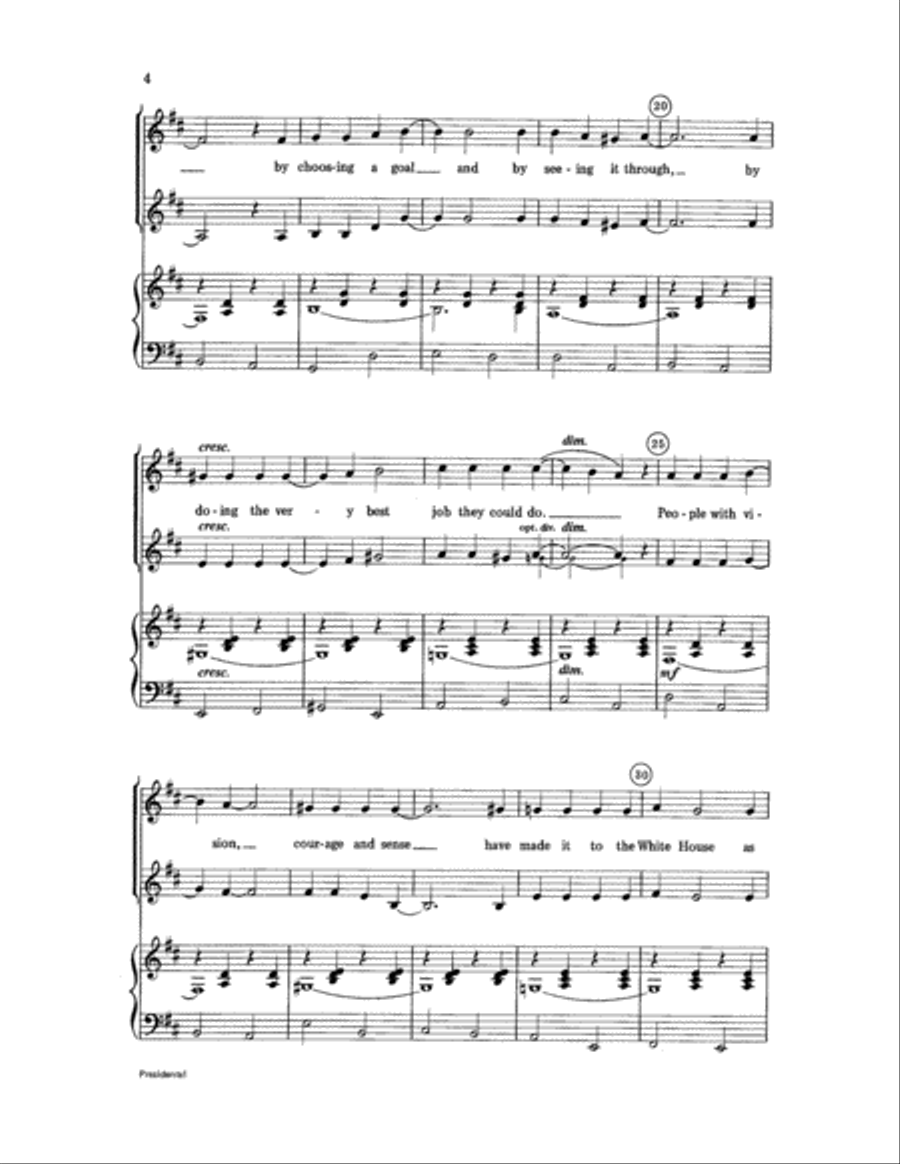 Presidents! Presidents! Unison Choir scores gallery preview page 4