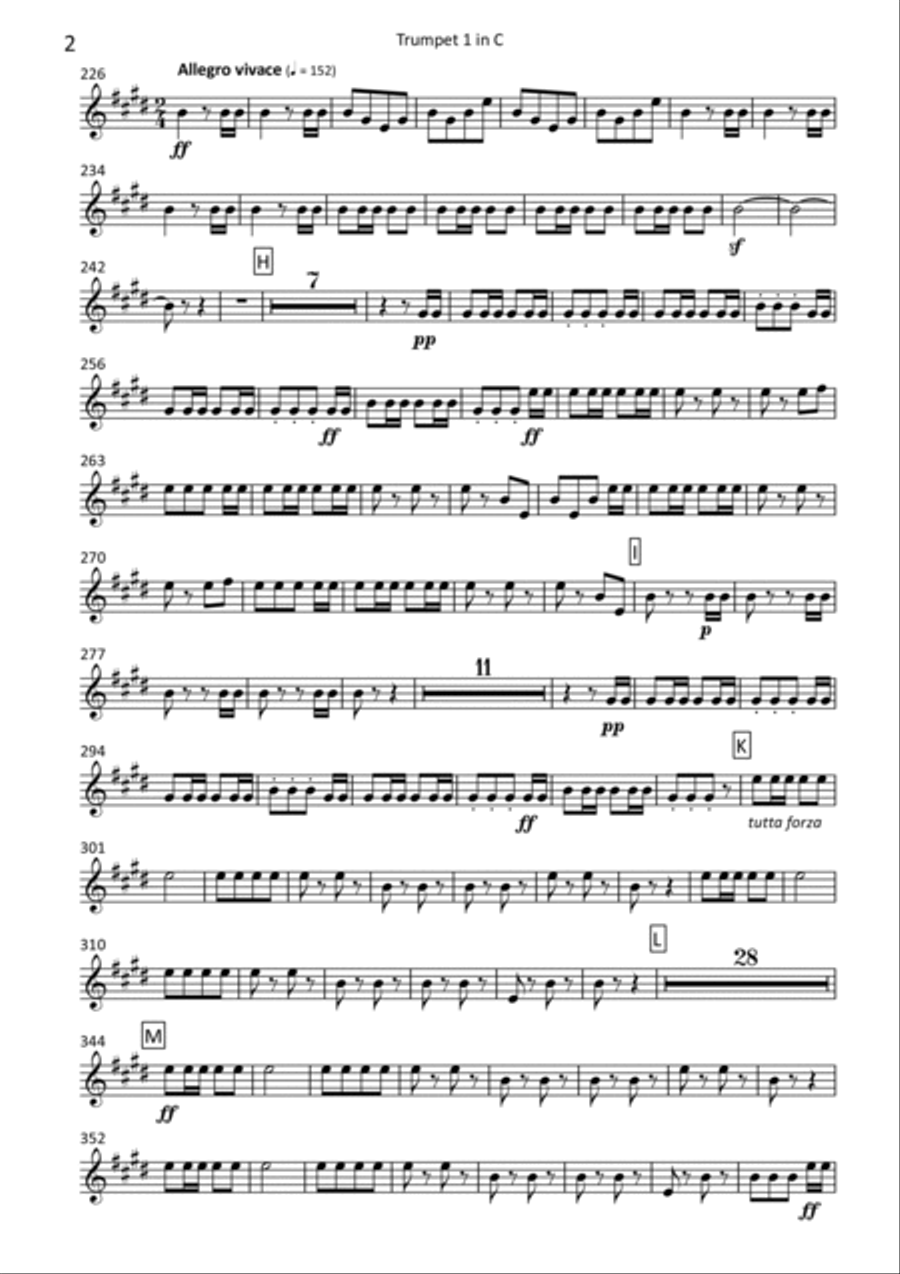 William Tell Overture - transposed trumpet parts (1-2) Trumpet Solo scores gallery preview page 5