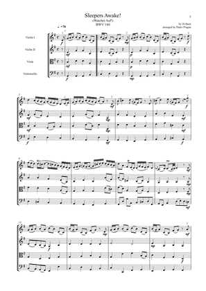 Sleepers Awake! (Wachet Auf!) (BWV 140) by JS Bach - arranged for String Quartet