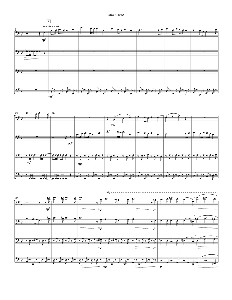 March Fantasy Brass Quartet scores gallery preview page 4