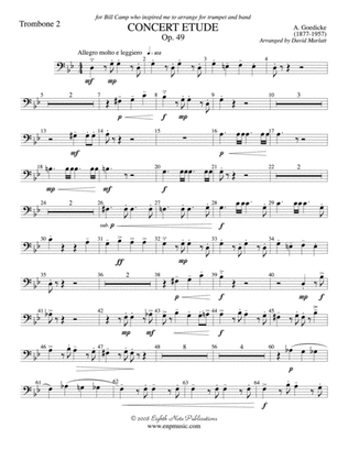 Concert Etude, Op. 49 (Solo Trumpet and Concert Band): 2nd Trombone