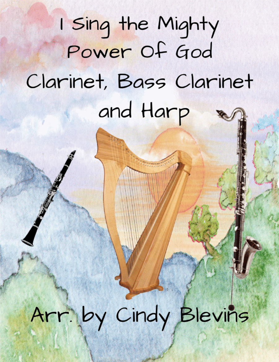 Book cover for I Sing the Mighty Power of God, for Clarinet, Bass Clarinet and Harp