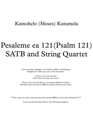 Psalm 121, text from the bible written in Lesotho language