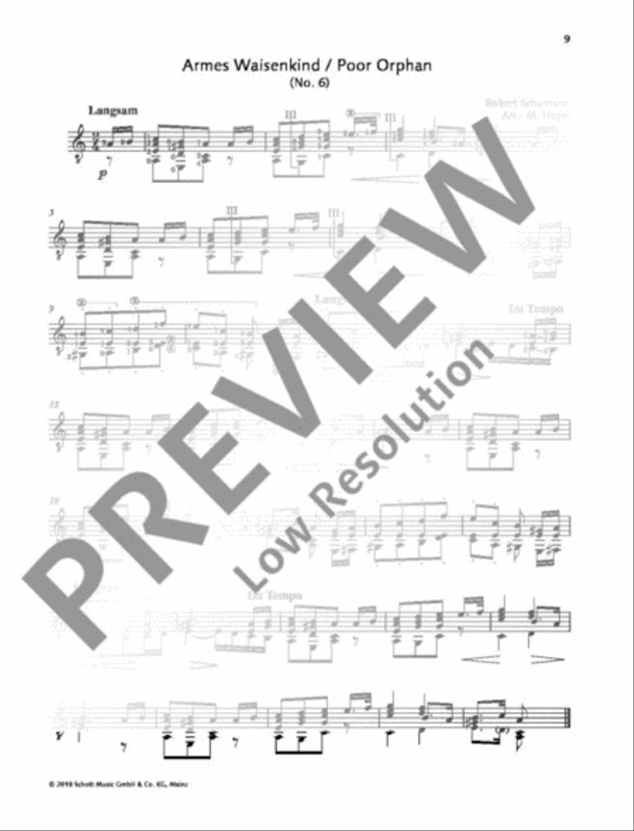 Schumann for Guitar Classical Guitar scores gallery preview page 10