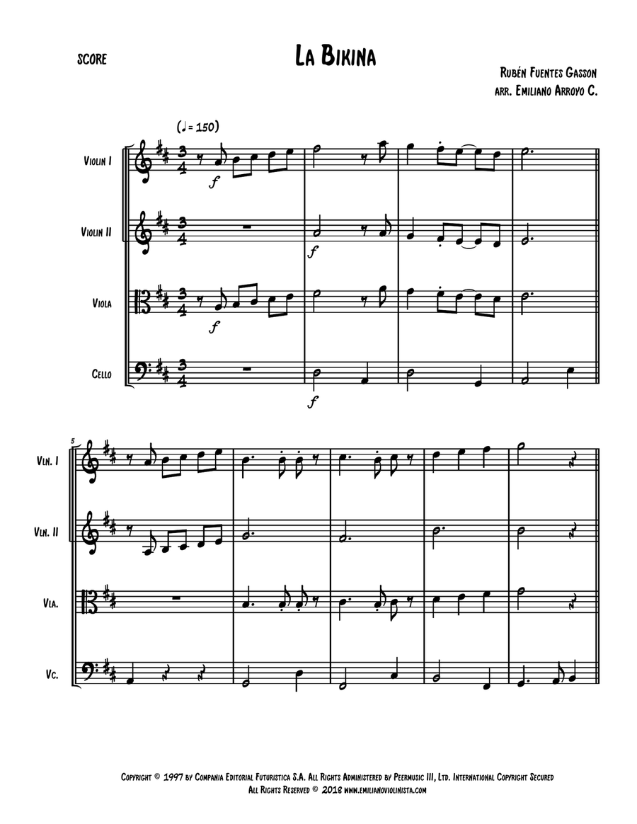 La Bikina String Quartet scores gallery preview page 2