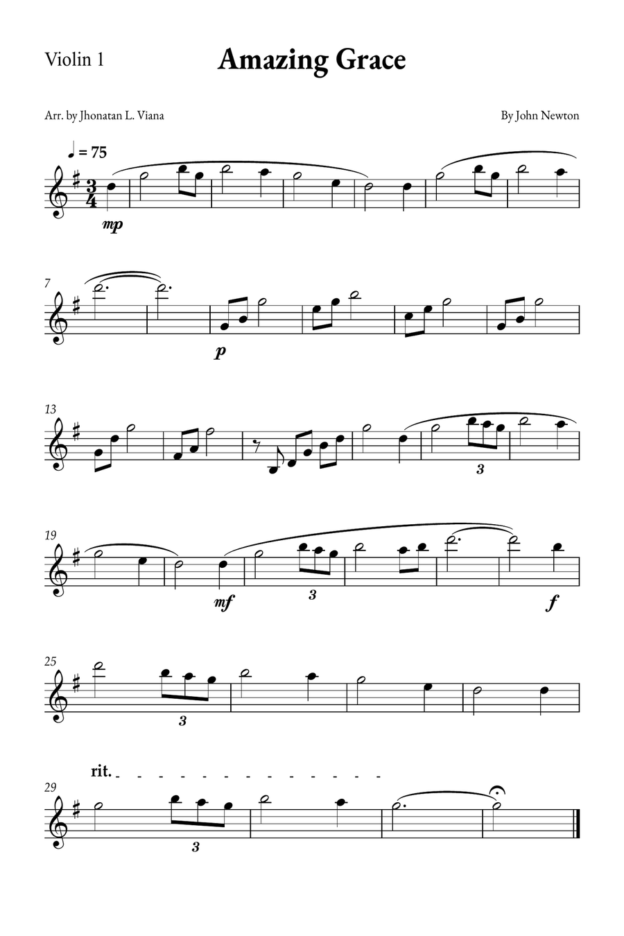Amazing Grace String Quartet scores gallery preview page 4