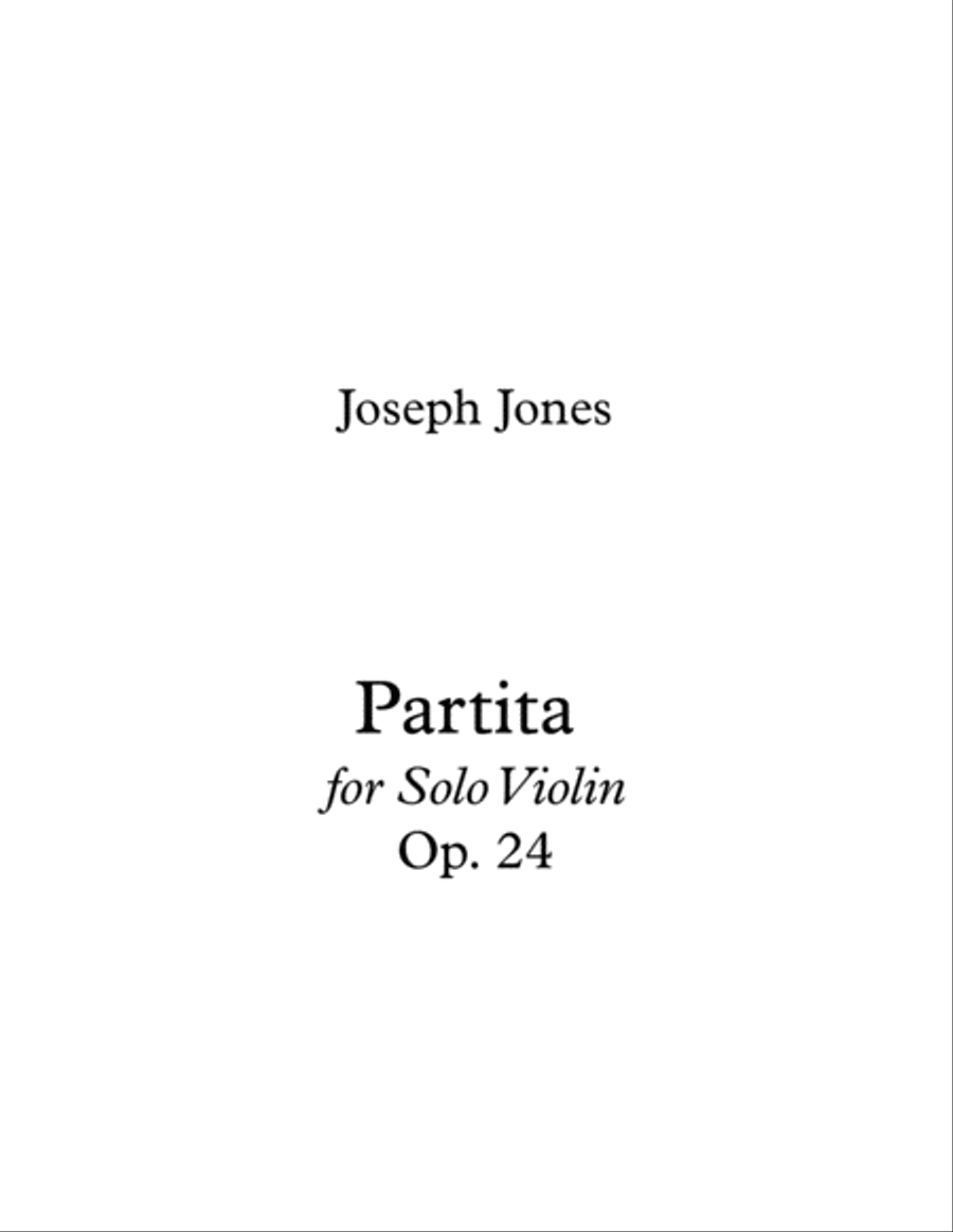 Partita for solo Violin, Op. 24 Violin Solo scores gallery preview page 1