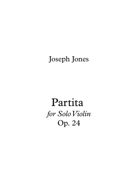 Partita for solo Violin, Op. 24