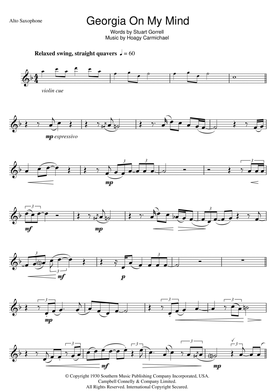 Georgia On My Mind Piano scores gallery preview page 1
