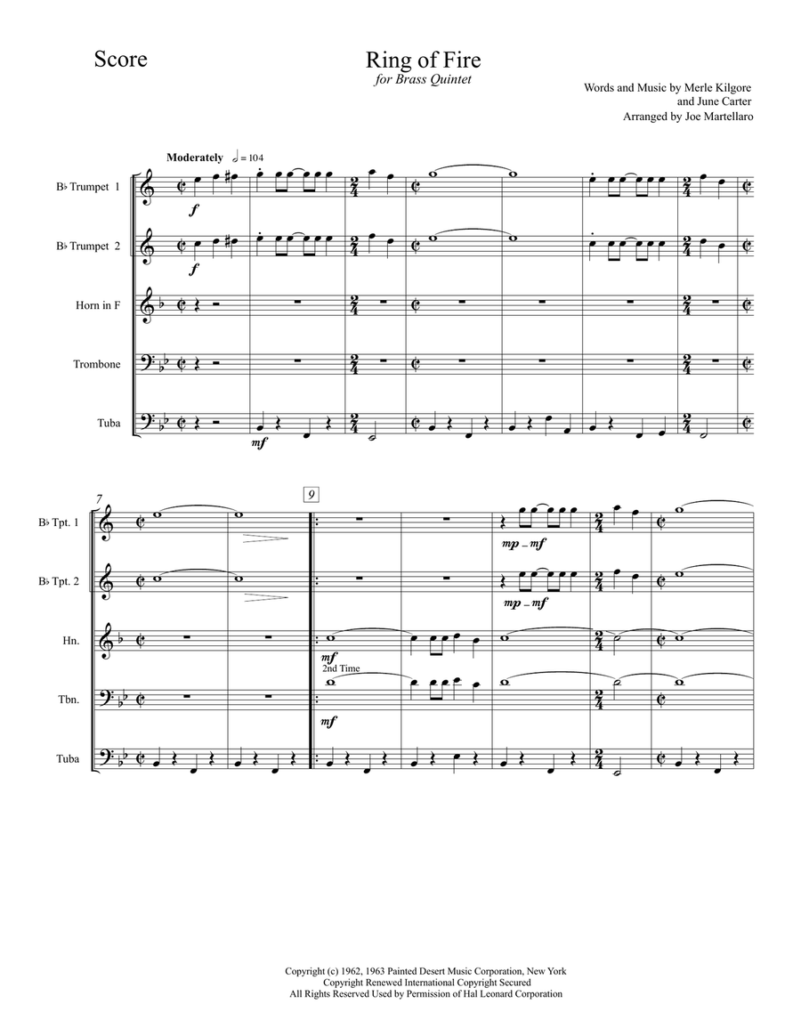 Ring Of Fire Brass Ensemble scores gallery preview page 2