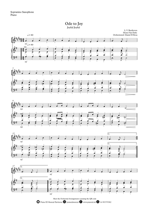 Ode to Joy - Joyful Joyful - Easy Sopranino SAXOPHONE and Piano