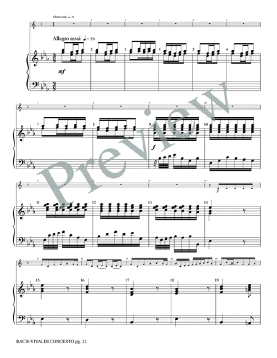 Bach-Vivaldi Concerto BWV 972 and RV230 Small Ensemble scores gallery preview page 13