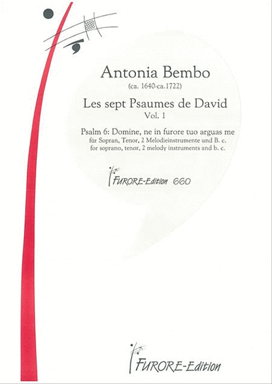 Les sept Psaumes de David Vol. 1 Psalm VI: Domine, ne in furore tuo argua me (S, T) Voice scores gallery preview page 1