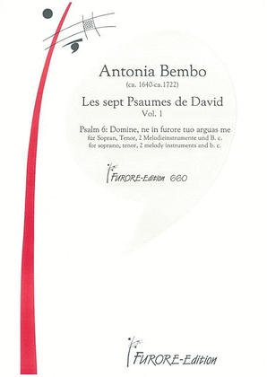Book cover for Les sept Psaumes de David Vol. 1 Psalm VI: Domine, ne in furore tuo argua me (S, T)