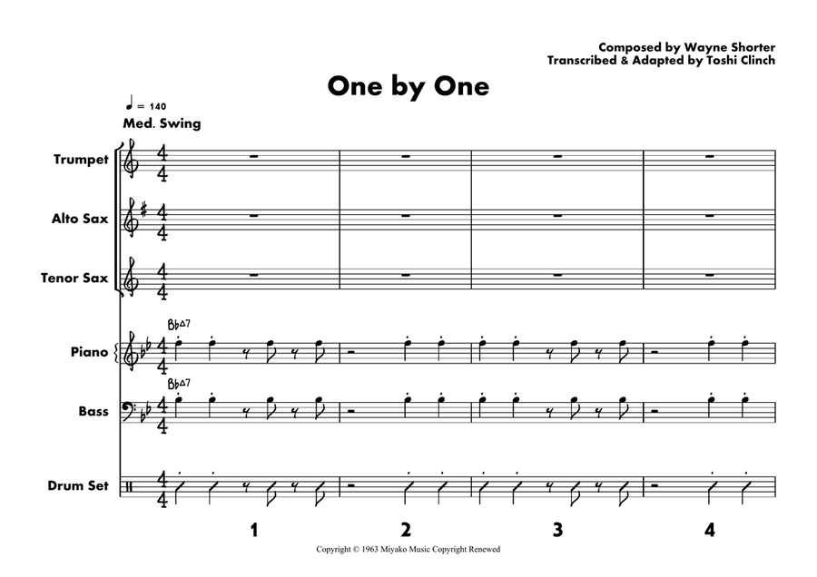 One By One Jazz Ensemble scores gallery preview page 1